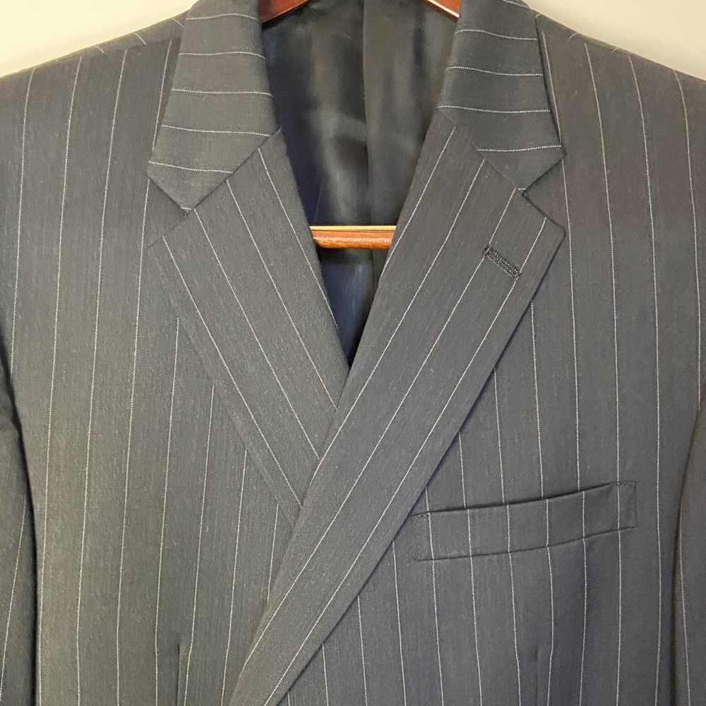 Men's Austin Reed Suit Jacket Charcoal Grey Pinstripe  Size 48L
